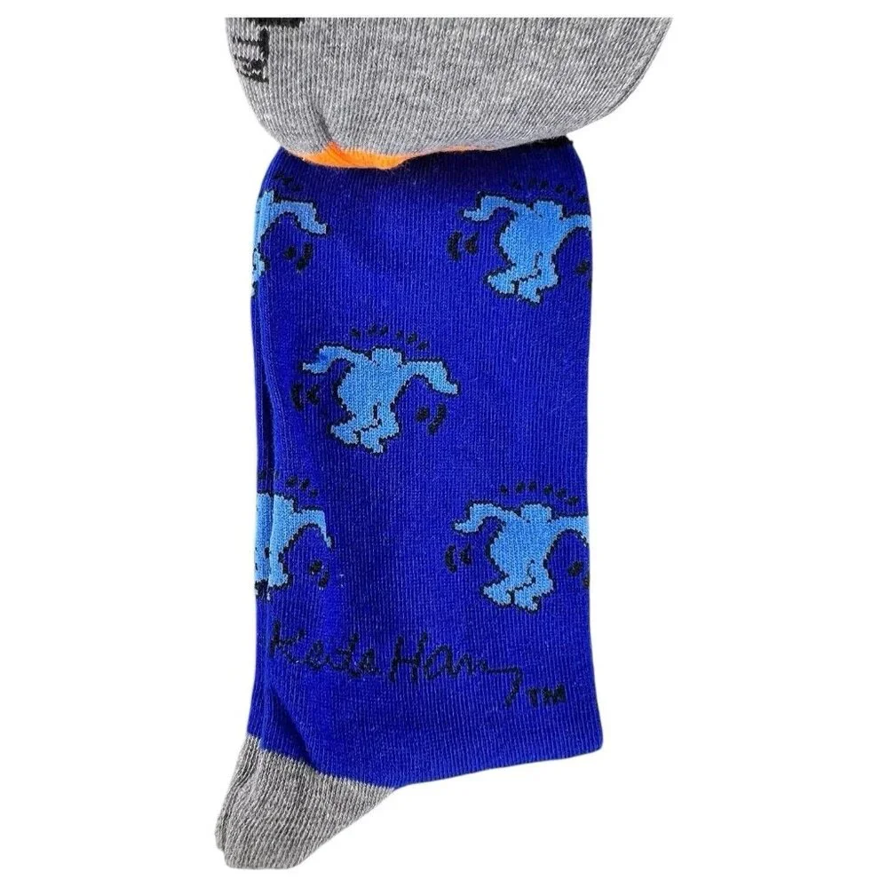 New Keith Haring 3 Pack Crew Socks Size 10-13 Mens Dancers Radiant Baby Stripe - Picture 7 of 9